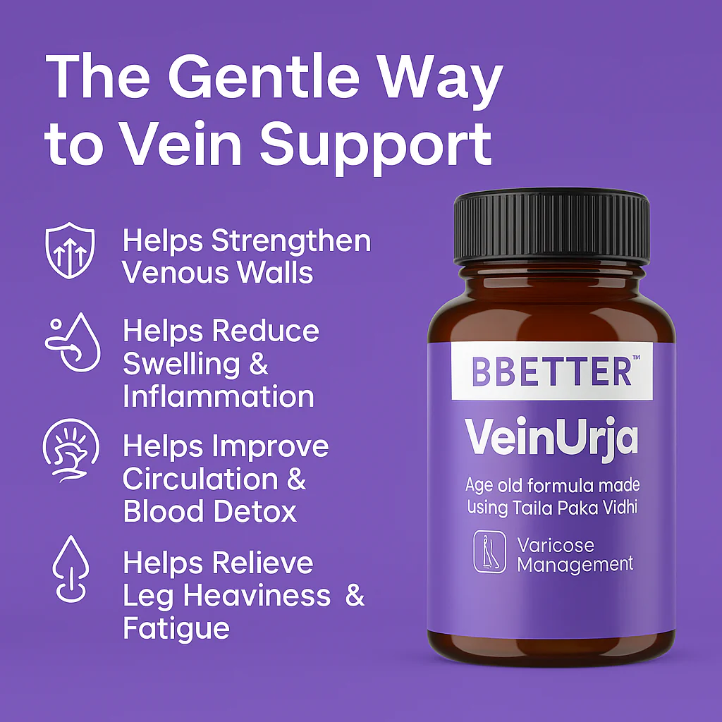 BBETTER VeinUrja - Ayurvedic Supplement for Varicose Vein Relief & Healthy Circulation - Image 3