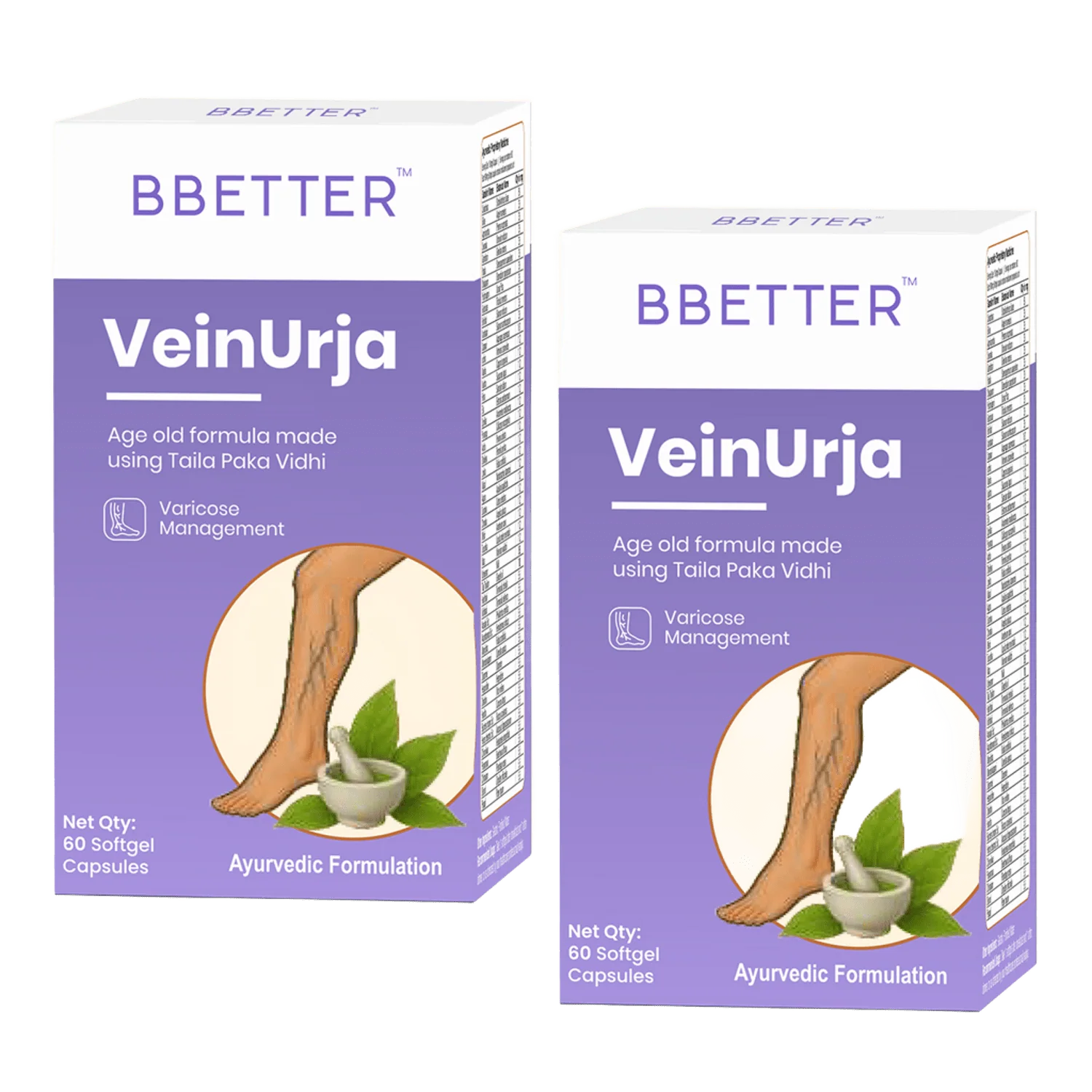 BBETTER VeinUrja - Ayurvedic Supplement for Varicose Vein Relief & Healthy Circulation