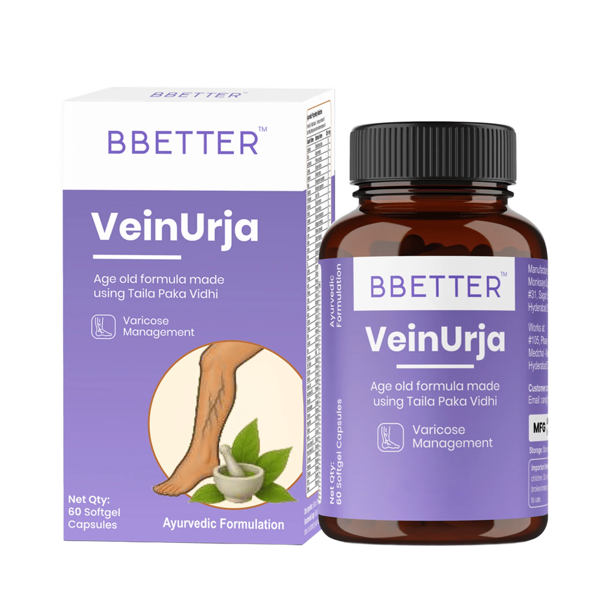 BBETTER VeinUrja - Ayurvedic Supplement for Varicose Vein Relief & Healthy Circulation - Image 8