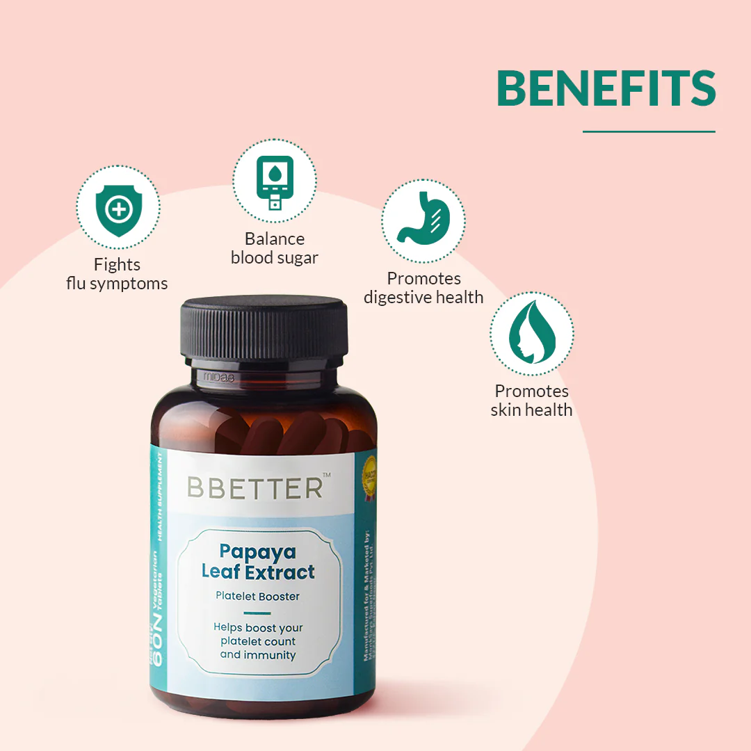 BBETTER Papaya Leaf Extract - Ayurvedic Platelet Booster & Immunity Support - Image 3